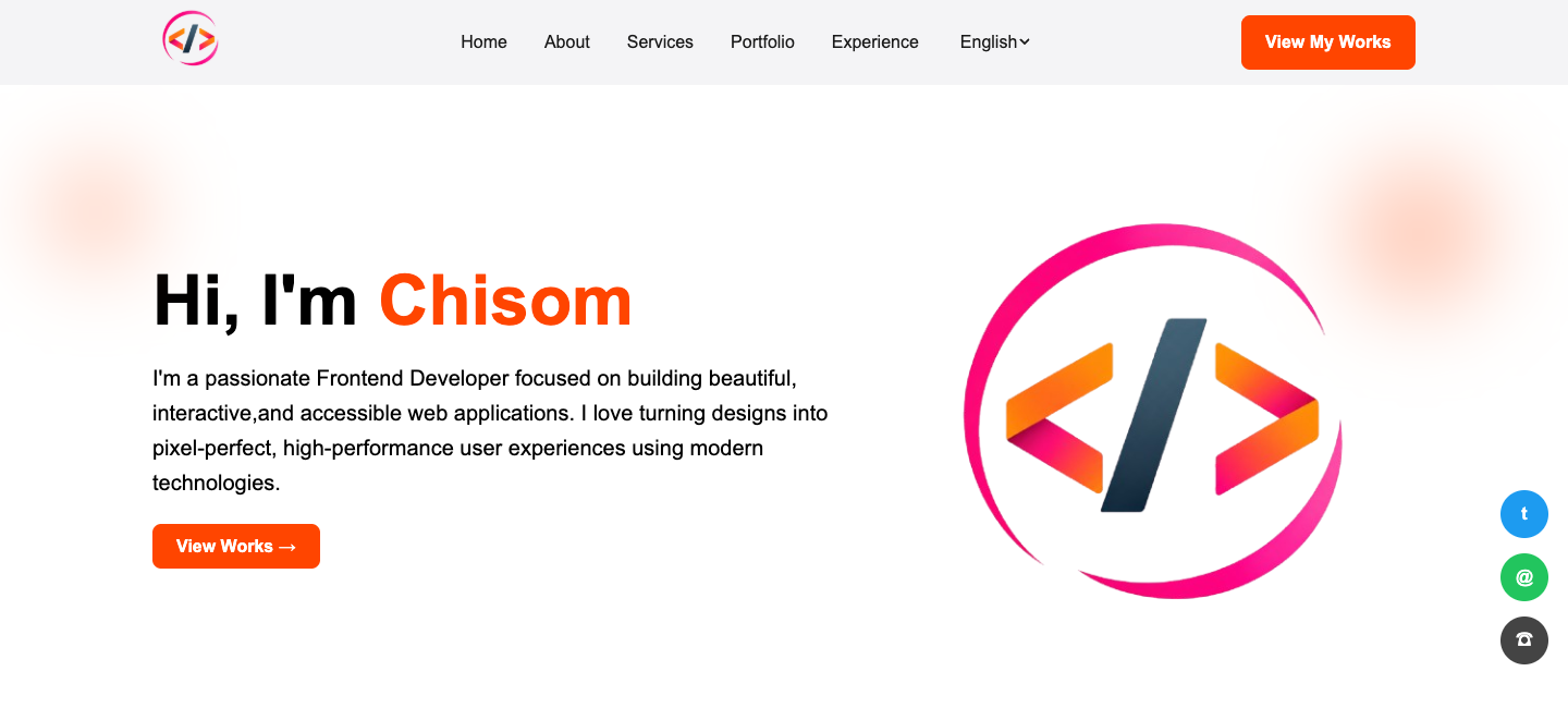 Screenshot of Front-End Developer Portfolio Website, a student project from the HTML, CSS & JavaScript course at IMT Computers
